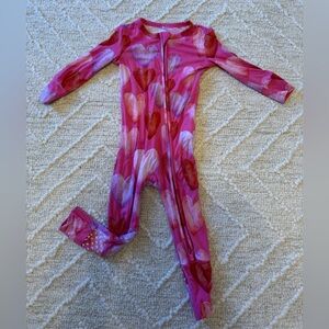 Posh Peanut hearts two way zipper convertible pajamas